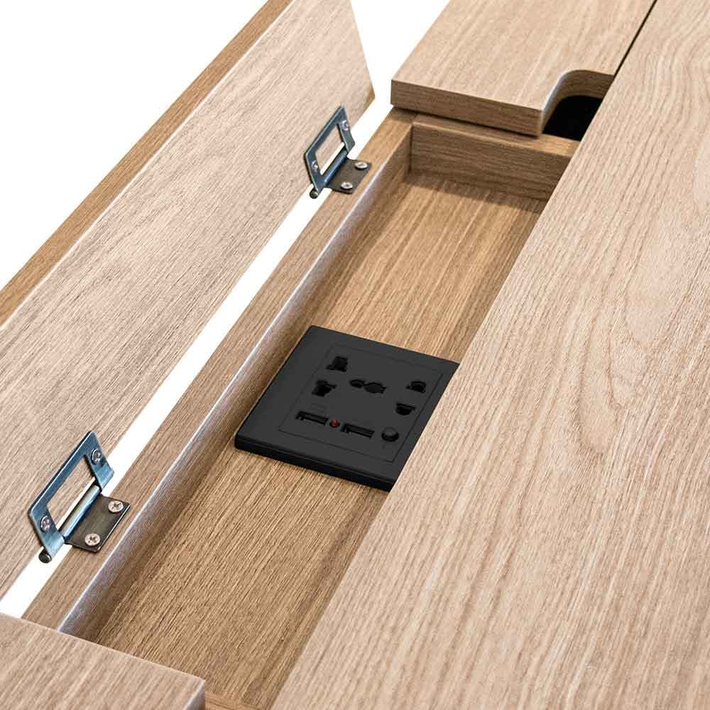 WISE/120,โต๊ะทำงานพร้อมที่ชาร์จUSB+ปลั๊กไฟ-4