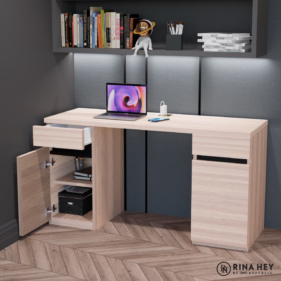 OWEN-C PLUS,โต๊ะทำงานพร้อมที่ชาร์จUSB+ปลั๊กไฟ-7